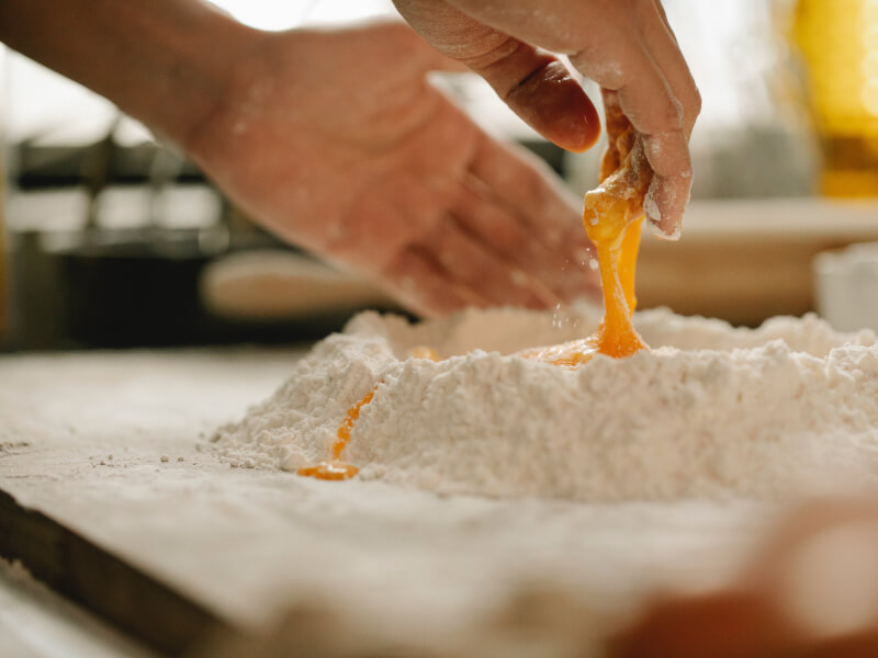 woman making homemade pasta